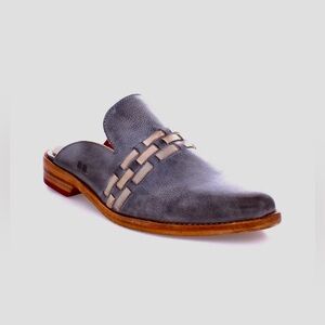 BED|STU ASENET Leather Slip On Shoes Mules Woven Alkaline Icicle Rustic 8 NIB